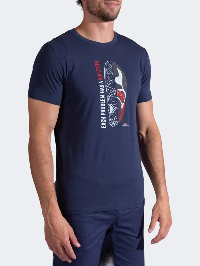 La Sportiva Solution Men Climbing T-Shirt Night Sky/Red