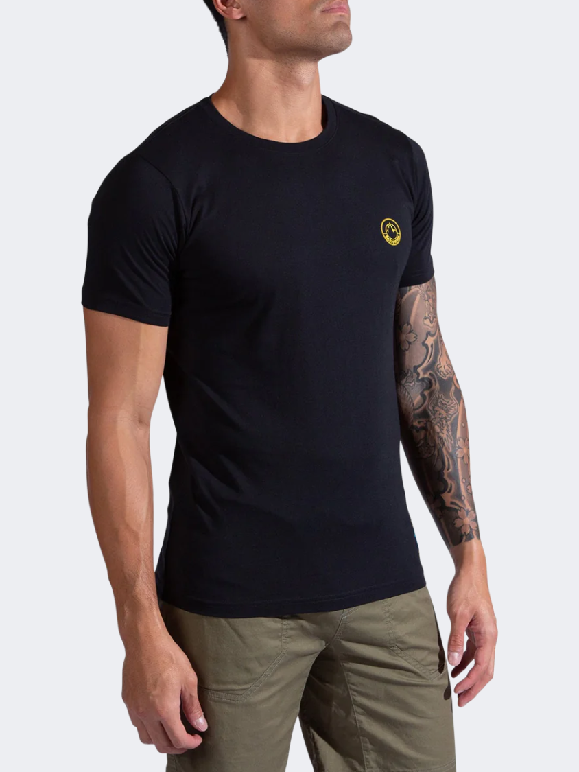 La Sportiva Climbing On The Moon Men T-Shirt Black/Yellow