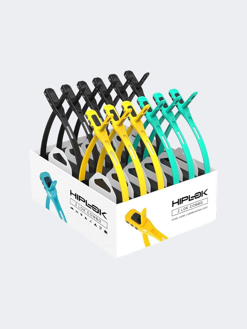 Hiplock Z Lok Combo Counter Display Pack Of 12 Assorted