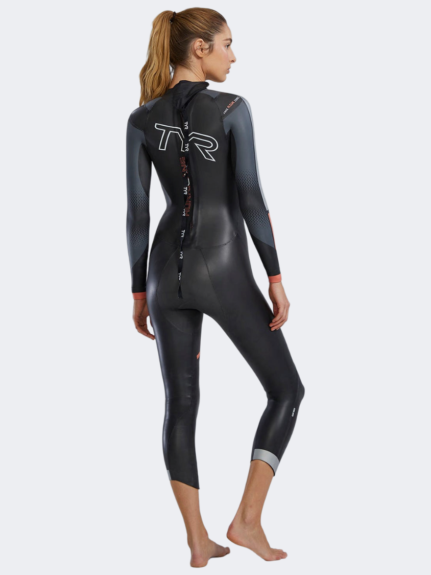 Tyr Hurricane Cat 3 Women Swimming 3Mm Wet Suit Black/Coral