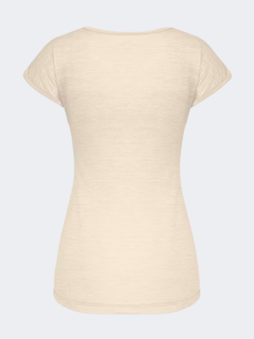 Salewa Puez Melange Women Hiking T-Shirt Beige Oatmeal