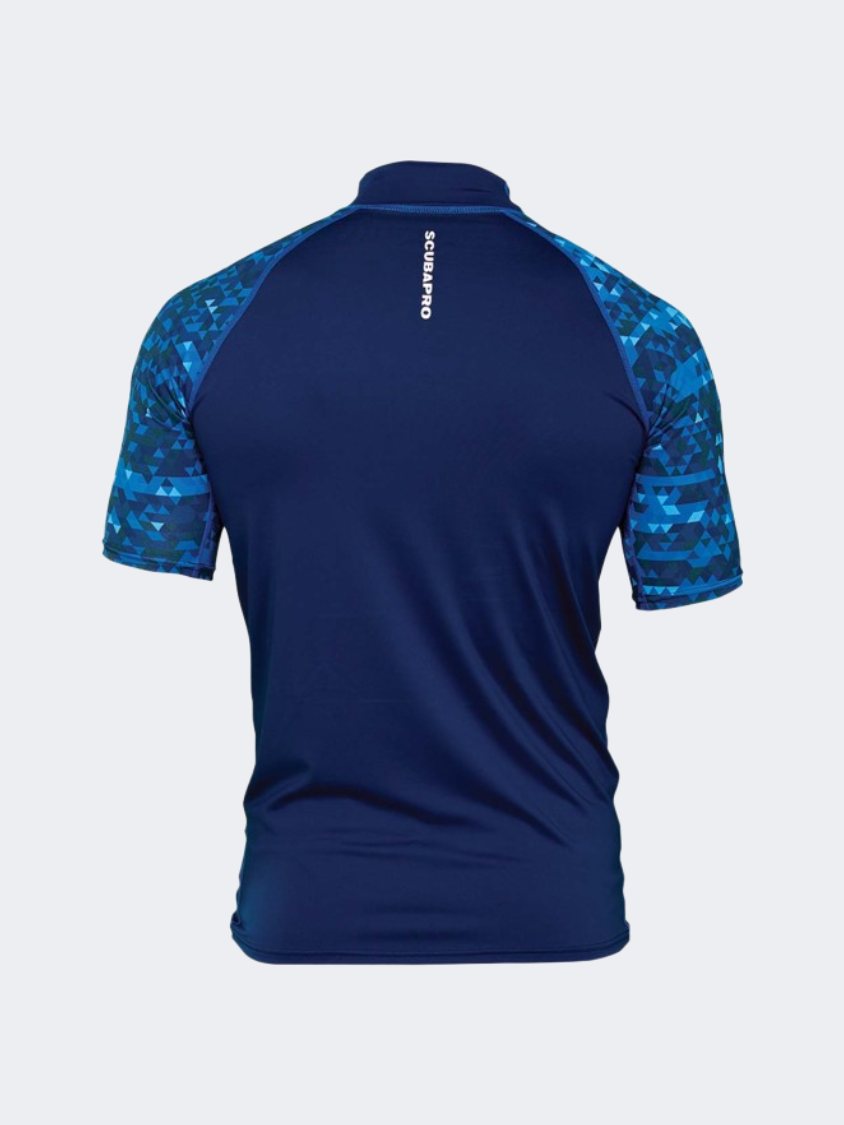 Scubapro Aegean Rg Ss Upf50 Men Diving Rashguard Blue