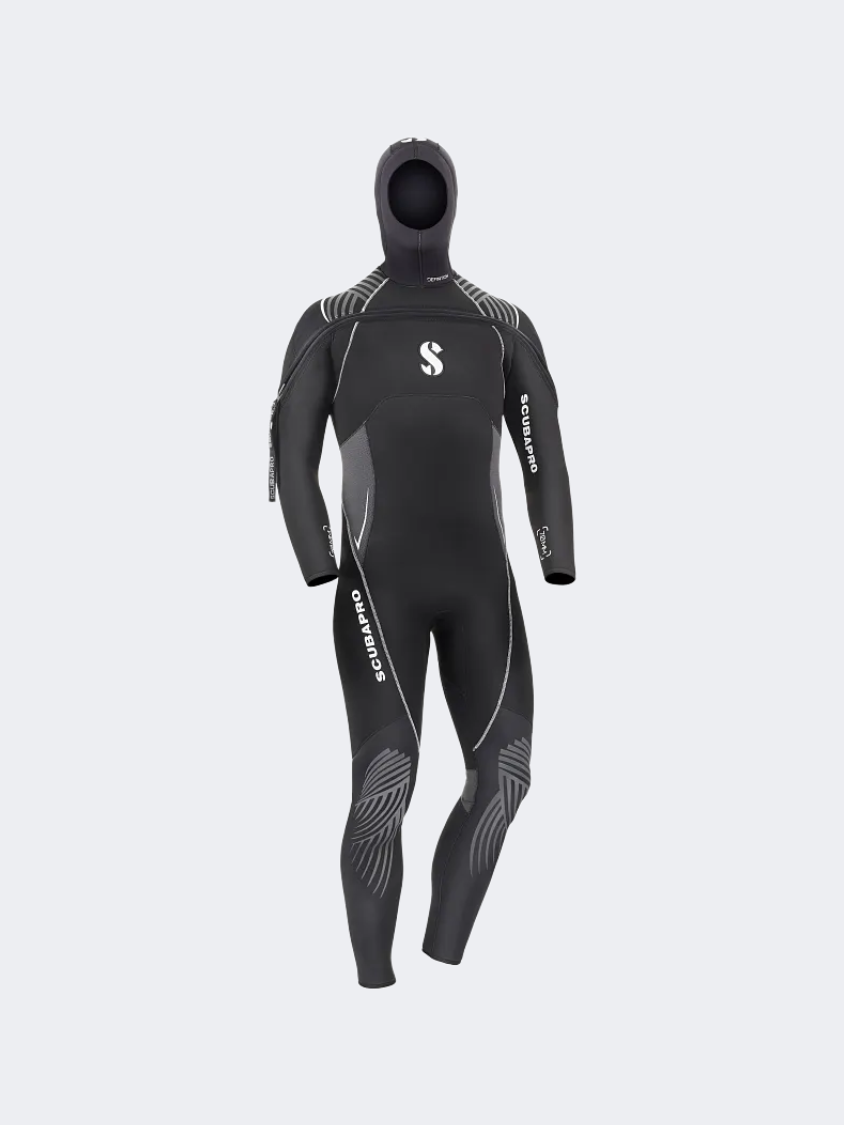 Scubapro Definition 7 Hood Full Zip Men Diving Suit Black