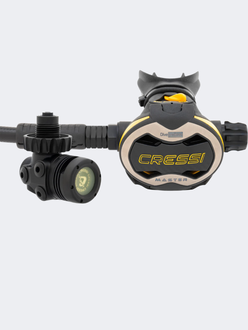 Cressi T10-Sc Pvd/Master Regulator 80Th Anniversary Diving Equipment Black/Yellow