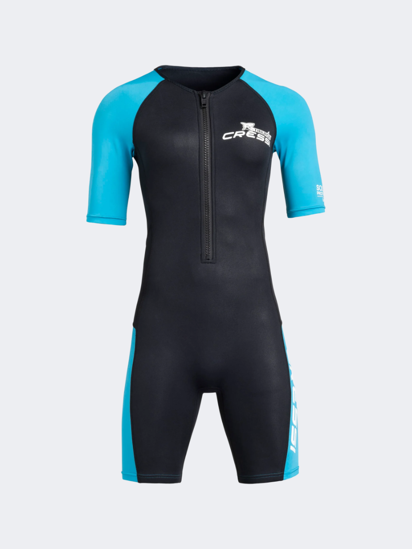 Cressi Tiburon Shorty Wetsuit Women Diving Suit Black/Aquamarine