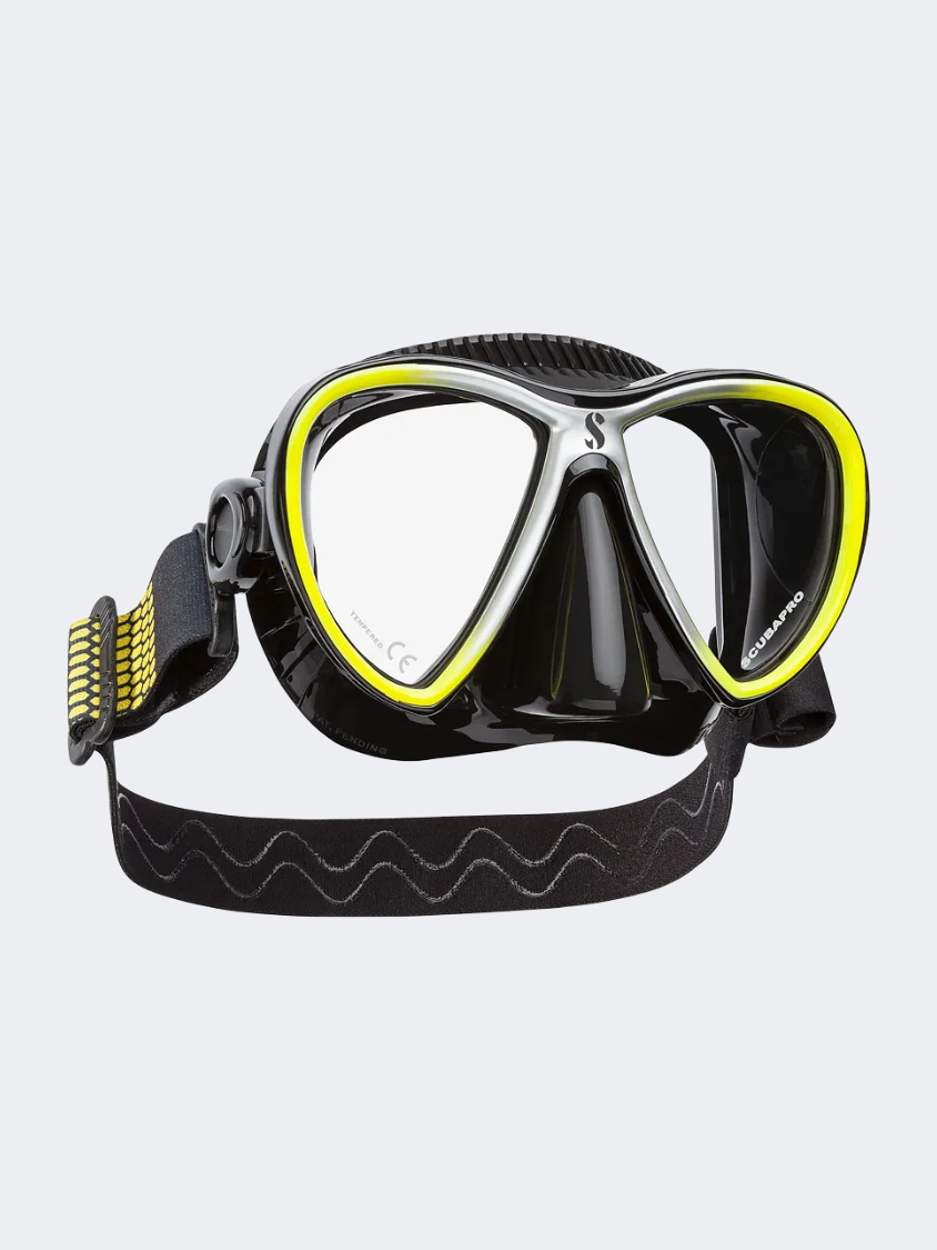 Scubapro Synergy Twin Dive Mask W/Comfort Strap Black/Yellow/Silver
