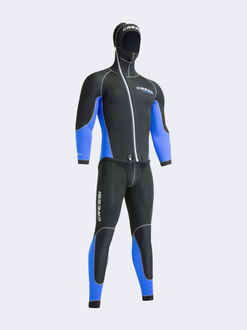 Cressi Medas 2 Piece 5 Mm Unisex Diving Suit Black/Blue/Yellow