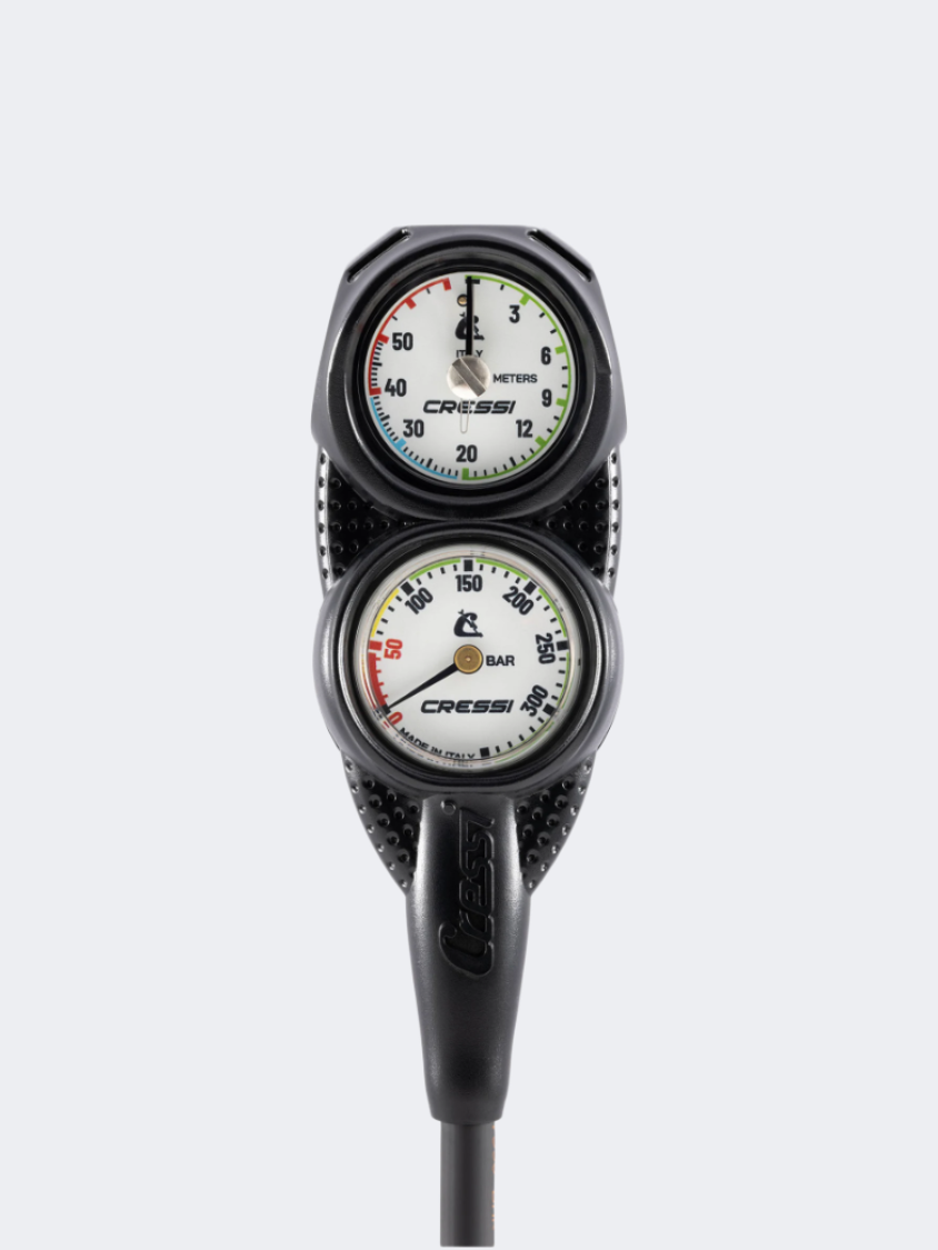 Cressi Console Dp2 Pressure+Depth Gauge Vale 300 Cwh Diving Equipment White/Black