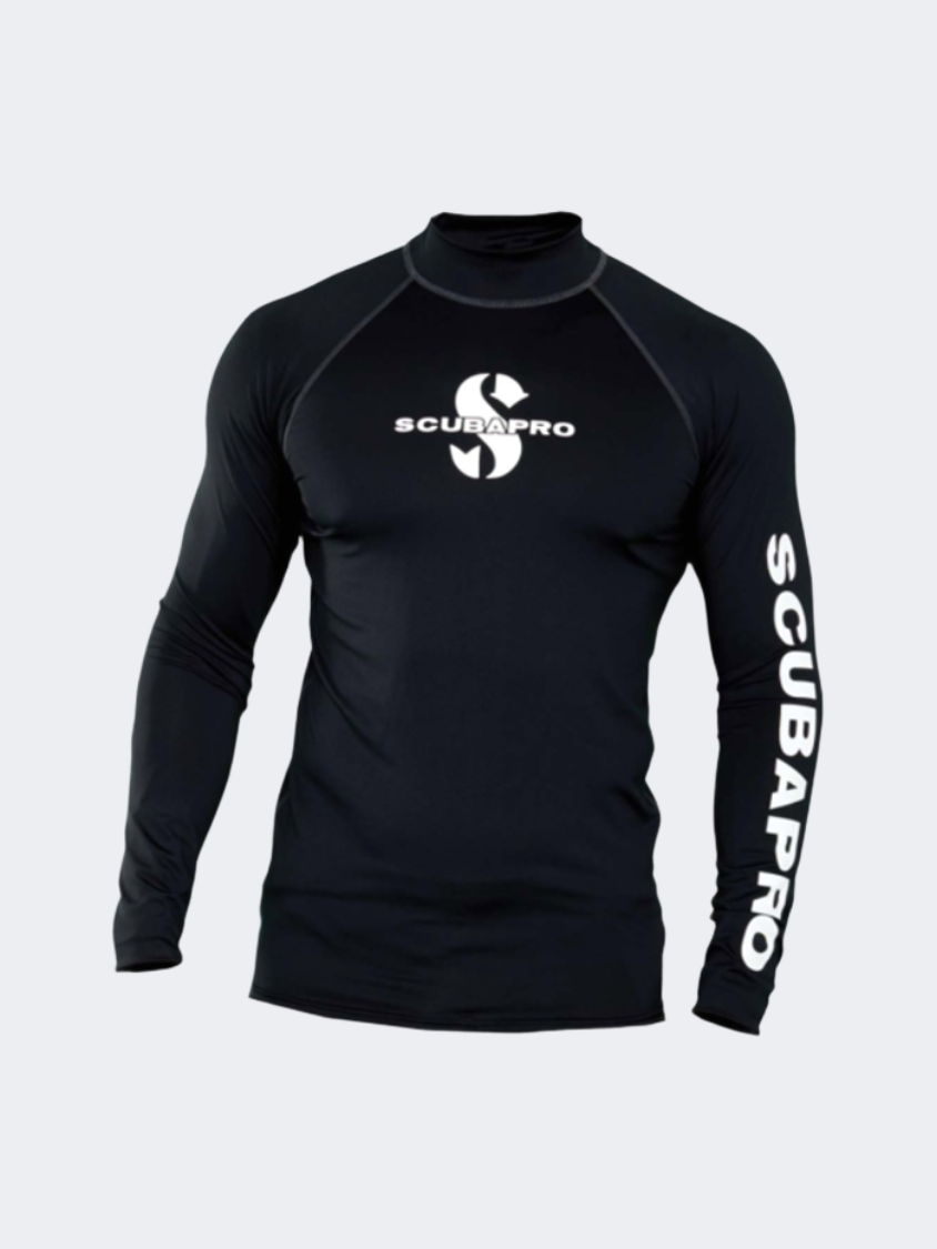 Scuba Pro Upf 50 Long Sleeve Rash Guard Unisex Diving Rashguard Black