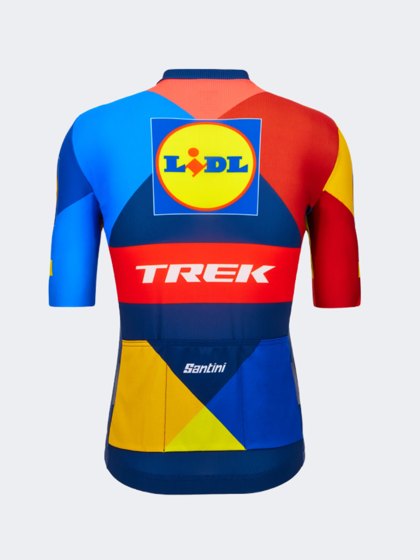 Trek Santini Replica Small Men Biking T-Shirt Blue/Yellow