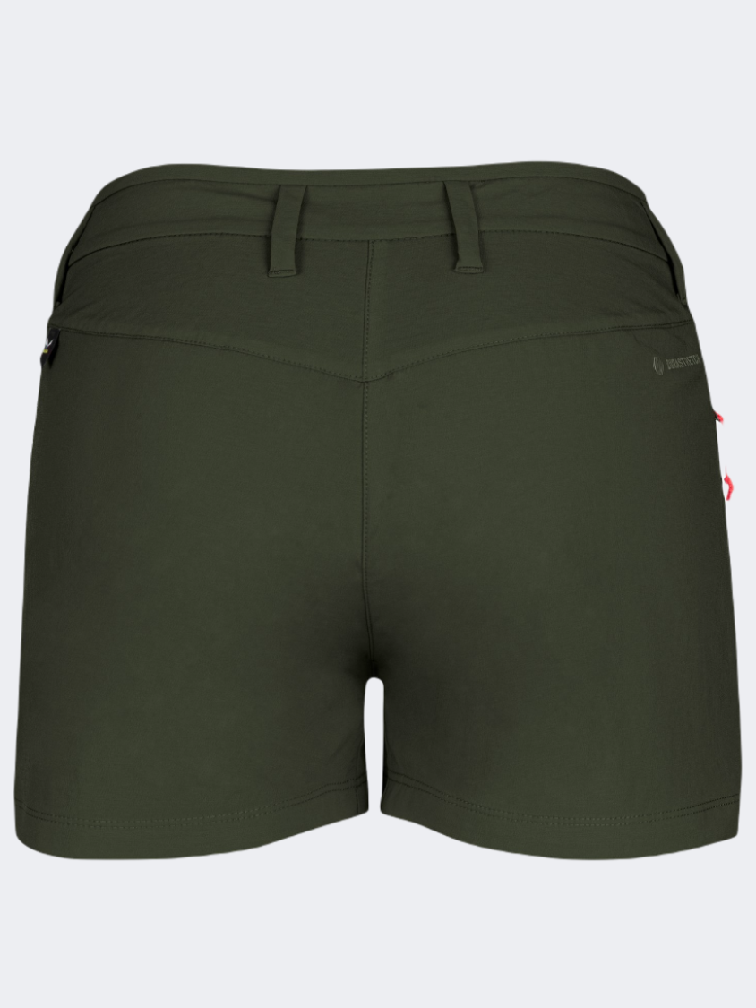 Salewa Puez Durastretch Women Hiking Short Green Dark Olive