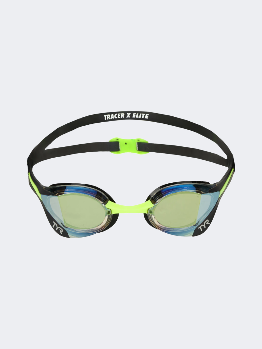 Tyr Tracer X Elite Mirrored Unisex Swim Goggles Black/Lime